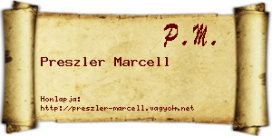 Preszler Marcell névjegykártya